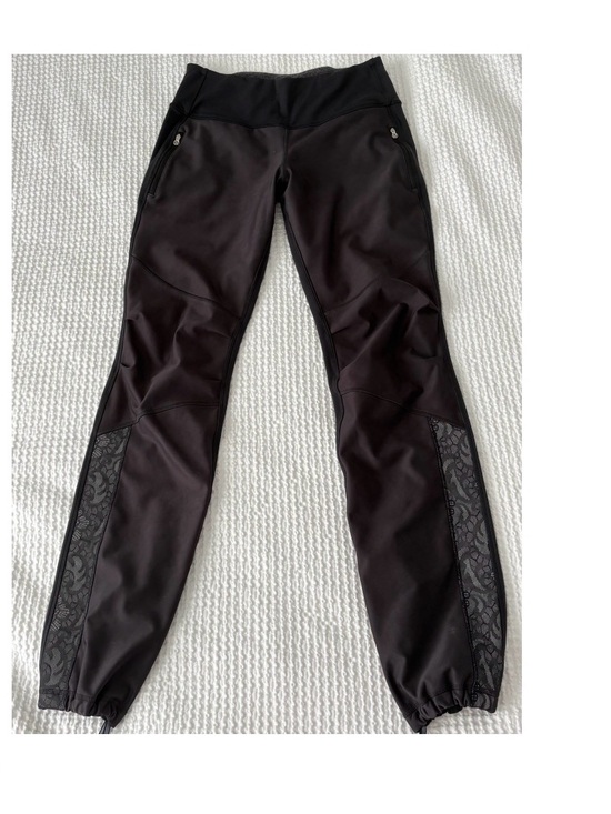 lululemon athletica Pants - lululemon athletica Black Track Joggers with Lace Panel
